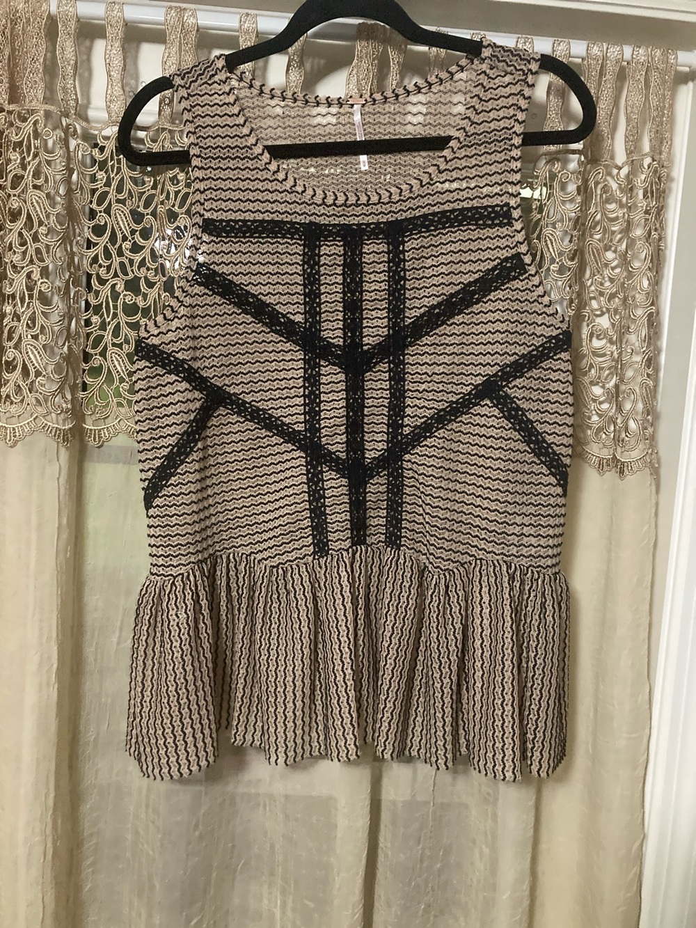 Free People Lace Peplum Top